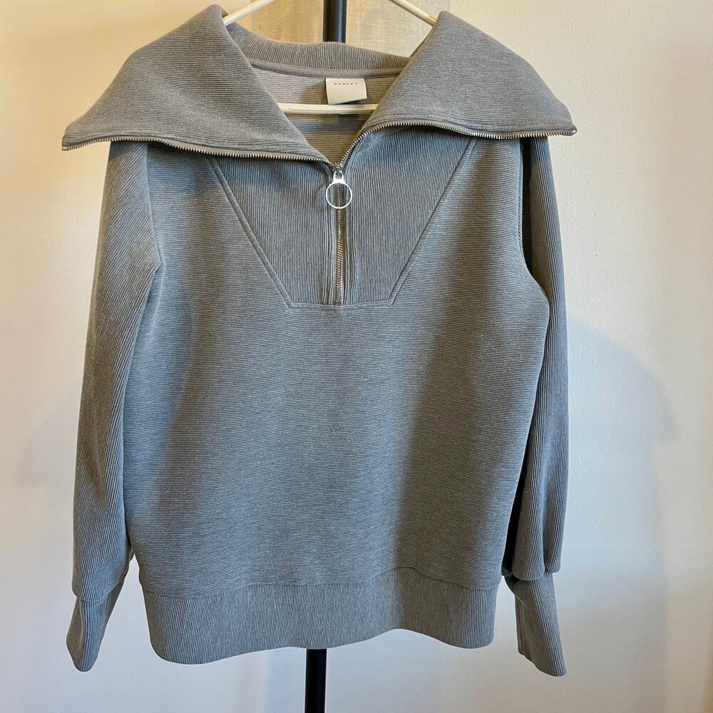 Varley Vine Oversized 1/2-Zip Pullover Sweatshirt Charcoal sz XS Long Sleeve - Picture 2 of 10